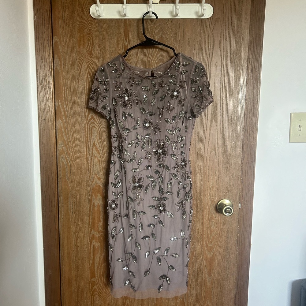 Adrianna Papell Floral Beaded Dress